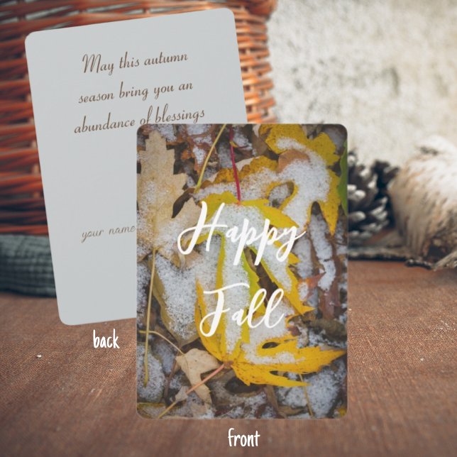 Cartão Folhas Amarelas Felizes (Criador carregado)