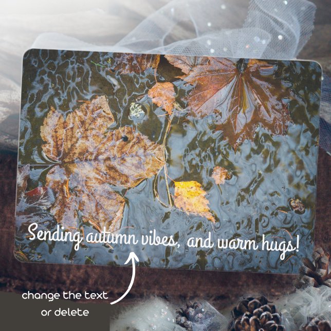 Cartão Folhas amarelas no riacho (Criador carregado)