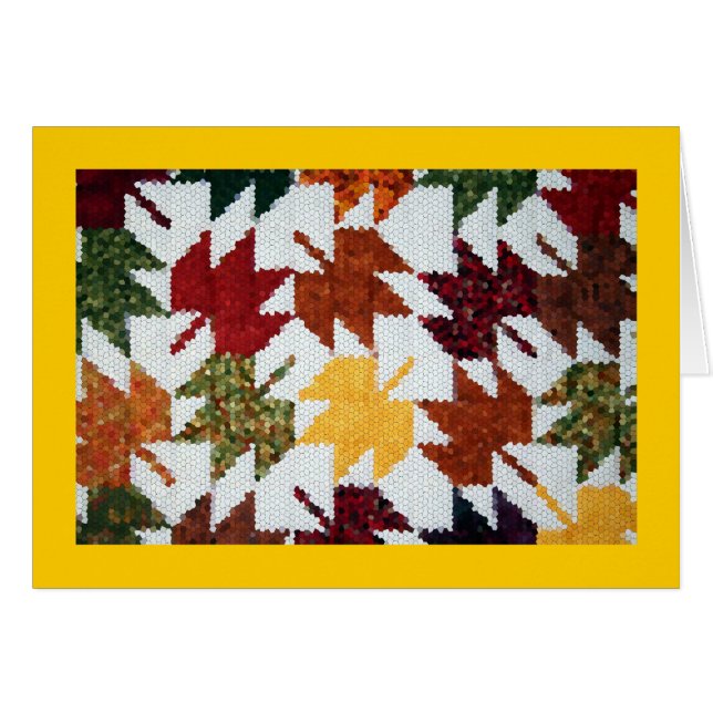 Cartão Folhas de Amish (Frente Horizontal)