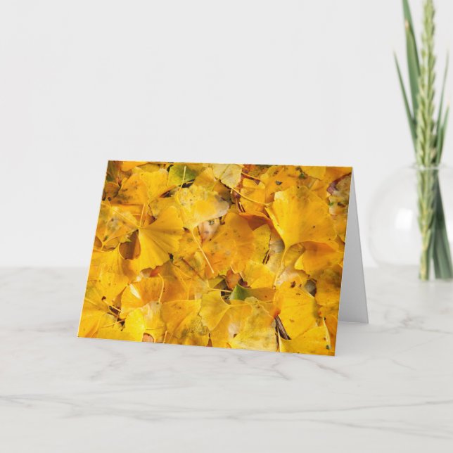 Cartão Folhas de Biloba da nogueira-do-Japão (Frente)