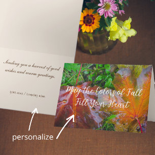 Cartão Folhas de carapaça vermelha