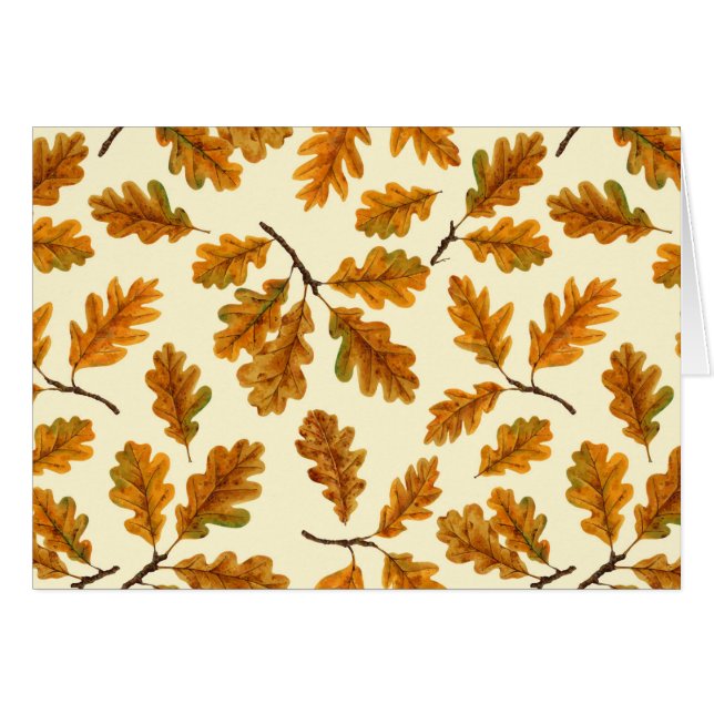 Cartão Folhas de carvalho autóctones em branco (Frente Horizontal)