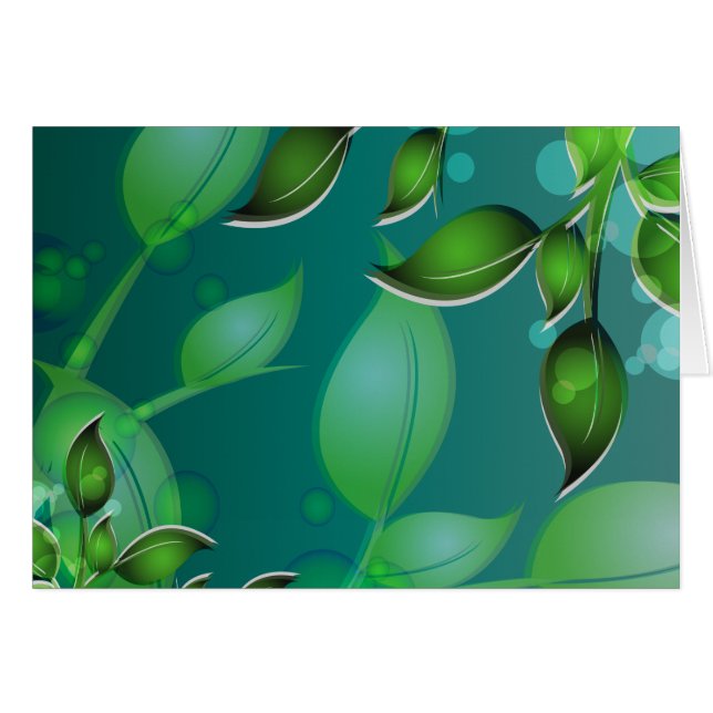 Cartão Folhas de jardim frescas (Frente Horizontal)