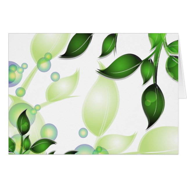 Cartão Folhas de jardim frescas em branco (Frente Horizontal)