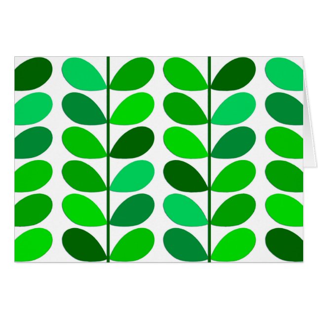 Cartão Folhas de meio século Dinamarquesas, Emerald e Ver (Frente horizontal)