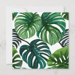 Cartão Folhas de Monstera | Aquarela Moderna Simples