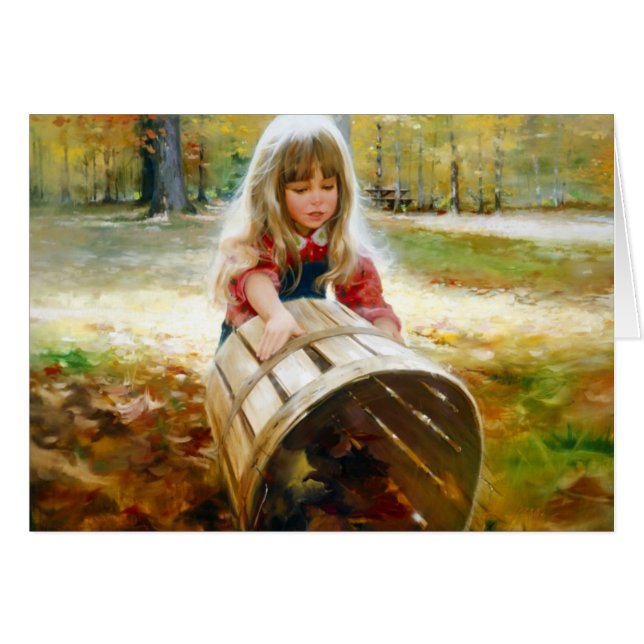 Cartão Folhas de outono (Frente Horizontal)