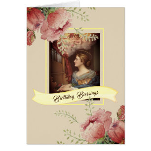 Cartão Folhas de outono da acção de graças de St Cecilia