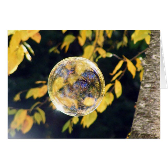 Cartão Folhas de outono Refletidas (Frente horizontal)