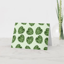 Cartão Folhas de Palma, Folhas Verdes, Padrão Tropical