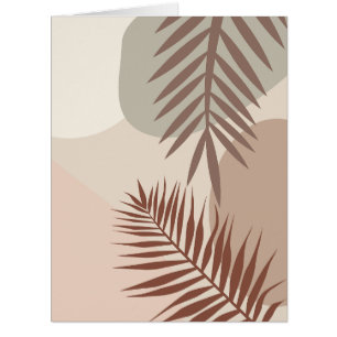 Cartão Folhas de Palmeira, Arte Geométrica Abstrata Boho