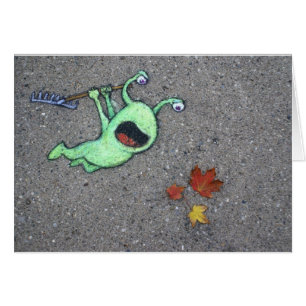 Cartão folhas do último do outono