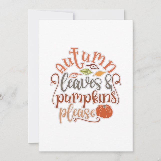Cartão Folhas Engraçadas De Outono Caem Dizendo (Frente)