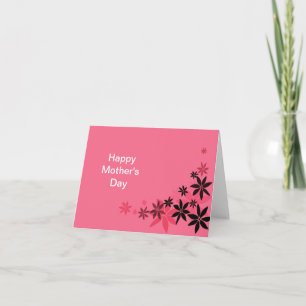 Cartão Folhas florais rosa elegante dia das mães