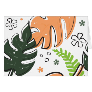Cartão folhas tropicais