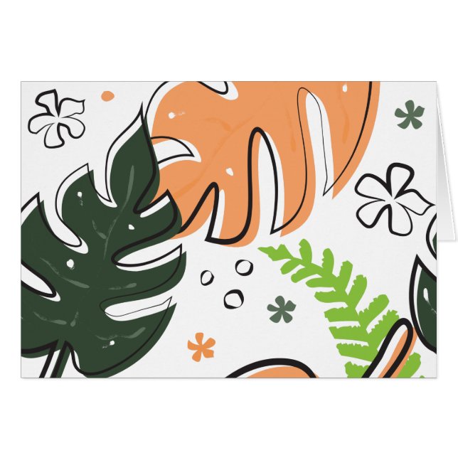 Cartão folhas tropicais (Frente horizontal)