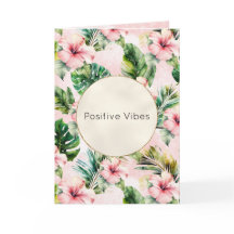 Folhas Tropicais Rosa Hibiscus Floral