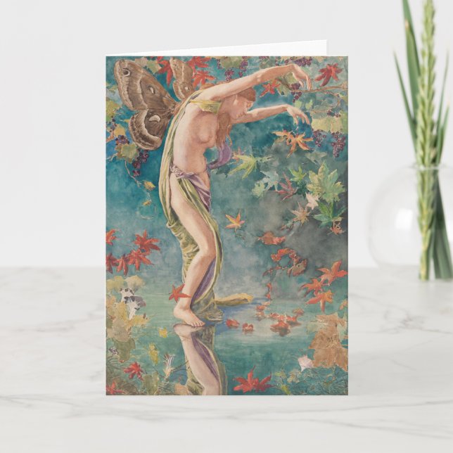 Cartão Folhas Vintage Victorian Autumn Scattering (Frente)