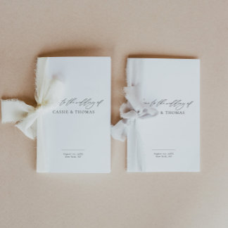 Cartão Folheto do programa de casamento elegante, ordem d