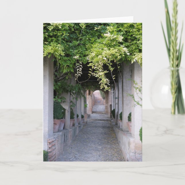 Cartão Foliage Covered Walkway, Spain (Frente)