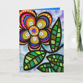 Cartão Folk Art Greeting Card, envelopes brancos incluído