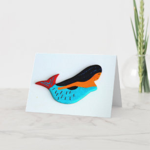 Cartão folk art mermaid greeting card