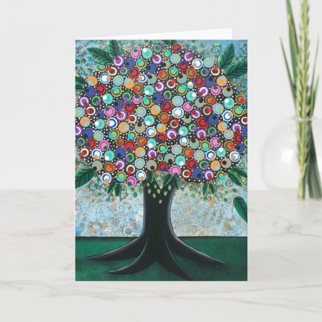 Cartão FOLK ART Spring On My Mind BY LORI greeting card (Frente)