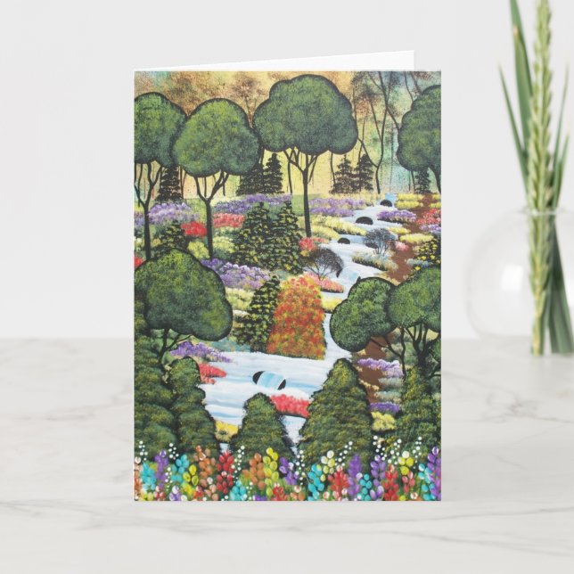 Cartão FOLK ART Surrounded By Love BY LORI greeting card (Frente)