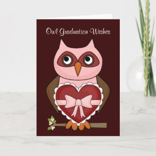 Cartão Folksy Owl Grad - Red Heart