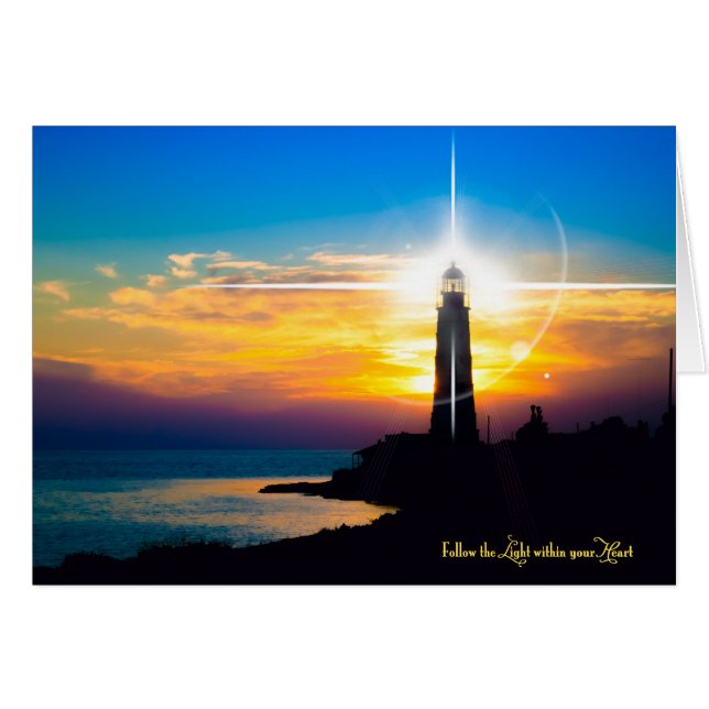 Cartão Follow the Light within your Heart (Frente Horizontal)