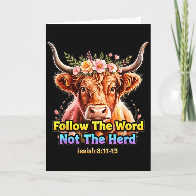 Cartão Follow The Word Not The Herd Christian Western Hig (Frente)