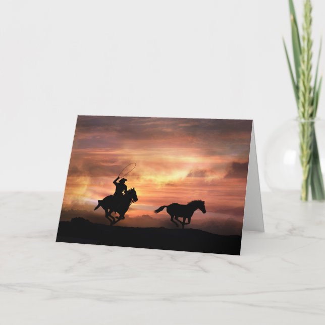 Cartão Follow Your Dreams Encouragement Cowboy Card (Frente)