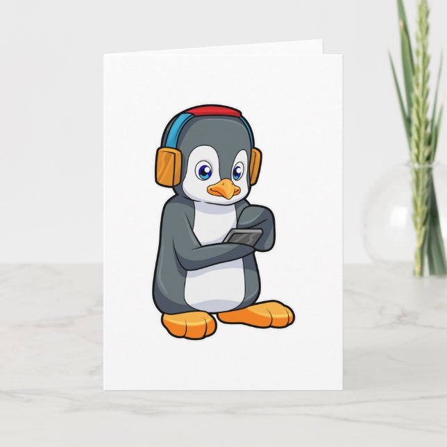 Cartão Fone de Ouvido Penguin Music (Frente)