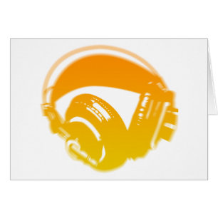Cartão Fones de ouvido DJ - Music Disk Jockey DJing Loud