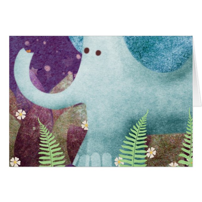 Cartão Fontaine o elefante (Frente horizontal)