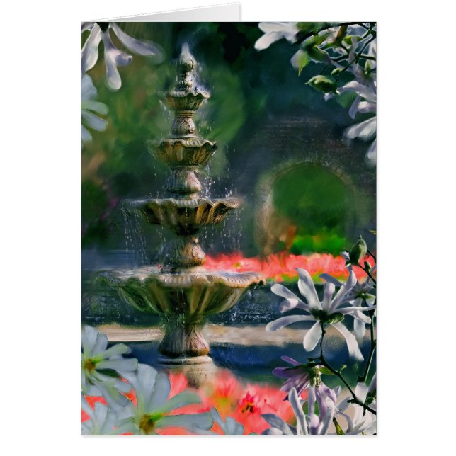 Cartão fonte nas flores (Frente)