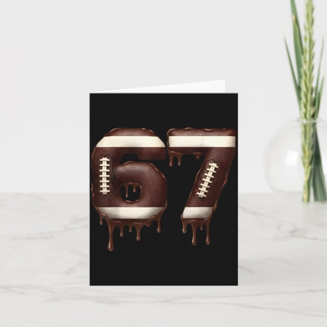 Cartão Football 67 Funny Six Seven 6 7 Meme  (Frente)