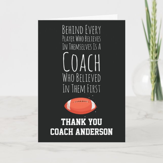 Cartão Football Coach Cards Thank You Christmas Manager (Frente)