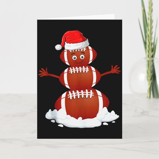 Cartão Football Snowman Xmas Holiday Srts Player Funny Ch (Frente)