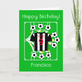 Cartão Football Star (Black & White Stripes)