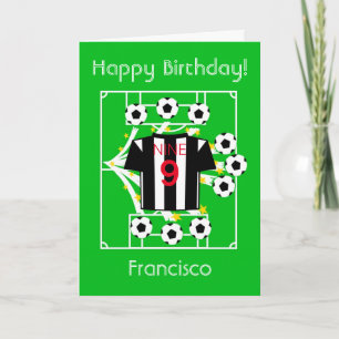 Cartão Football Star (Black & White Stripes)