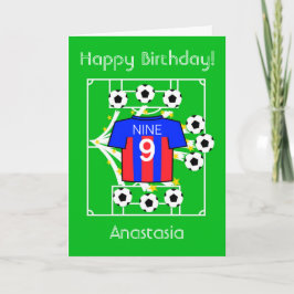 Cartão Football Star (Blue & Red Stripes)
