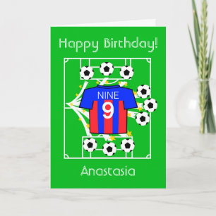 Cartão Football Star (Blue & Red Stripes)