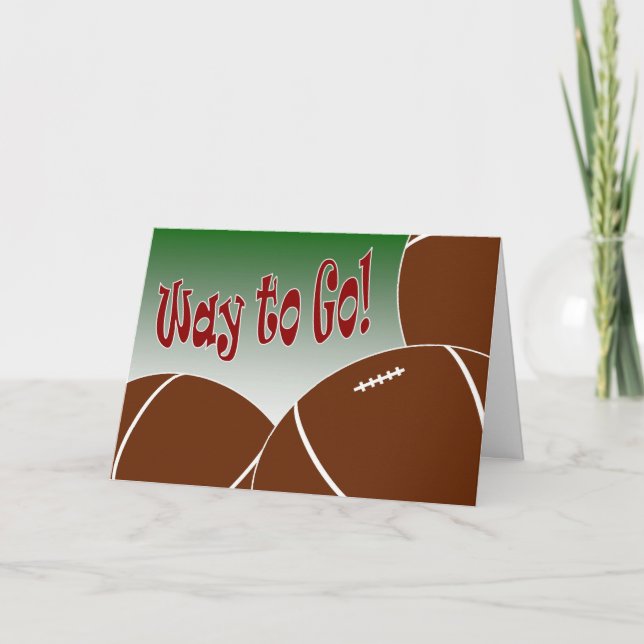 Cartão Football - Way to Go! Congrats! Awesome! (Frente)