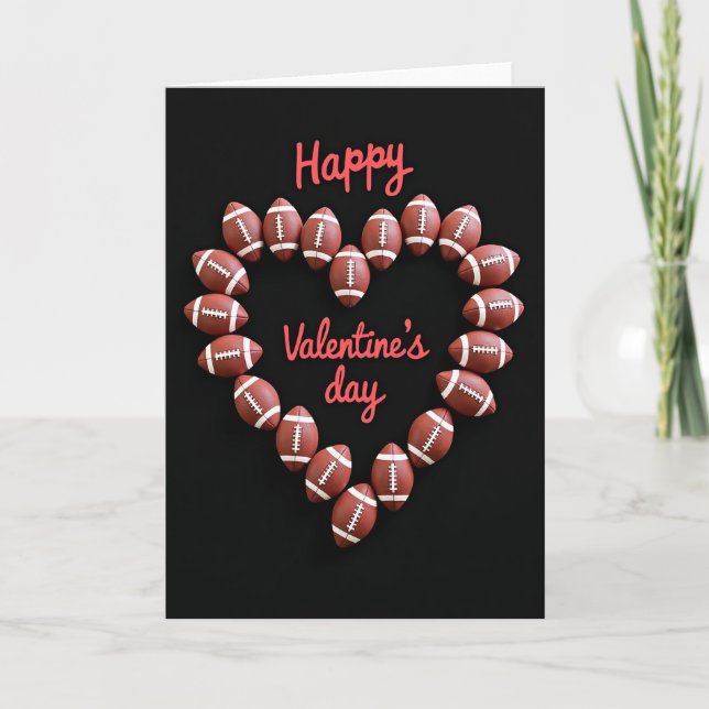 Cartão Footballs Heart Pattern Card (Frente)