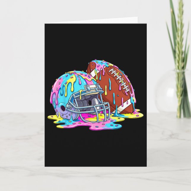 Cartão Footll Helmet Drip For Boys Kids Youth Dripping Ic (Frente)