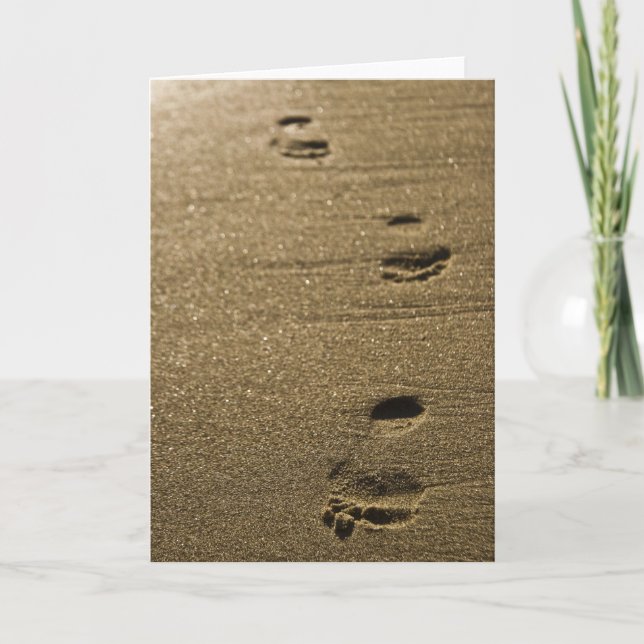 Cartão Footprints in the Sand Greeting Card (Frente)