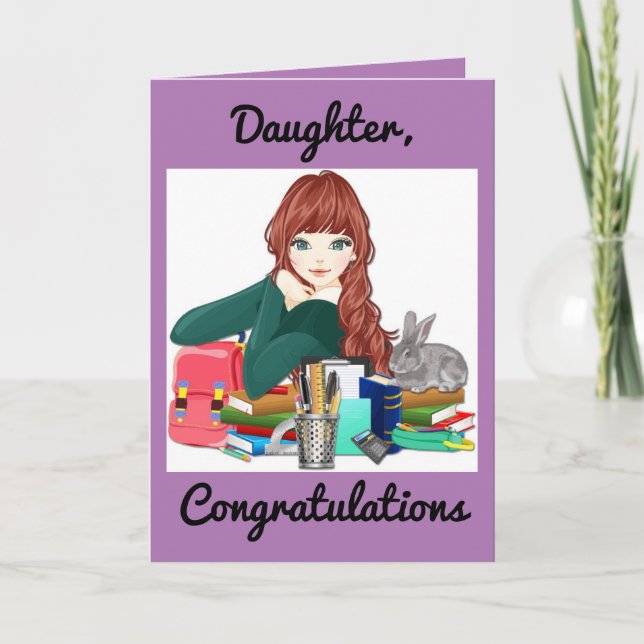 Cartão For A Daughter Graduation Greeting Card (Frente)