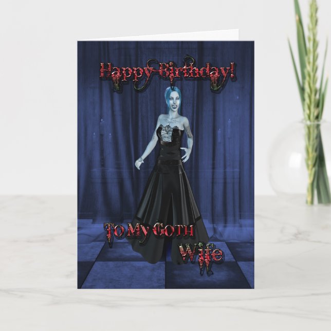 Cartão For a Goth wife,A Vampire Birthday card (Frente)