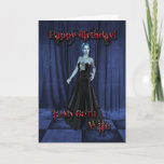 Cartão For a Goth wife,A Vampire Birthday card<br><div class="desc">A vampire stalks the halls in this Gothic scene. Wish any vampire lover a great birthday.</div>